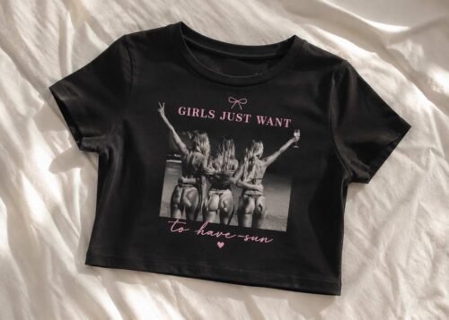 crop top personnalisé noir