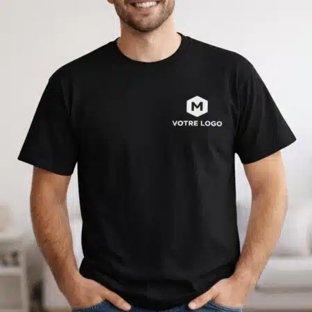 t shirt personnalisable coton noir gildan 2000