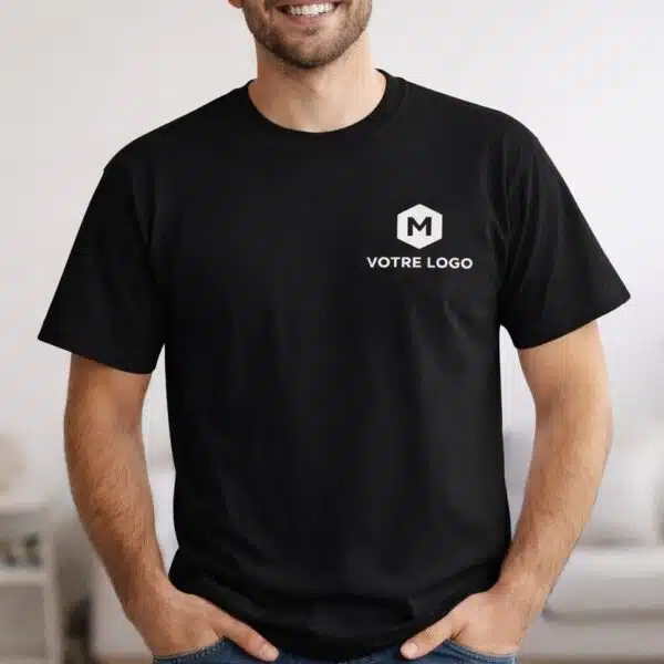 t shirt personnalisable coton noir gildan 2000