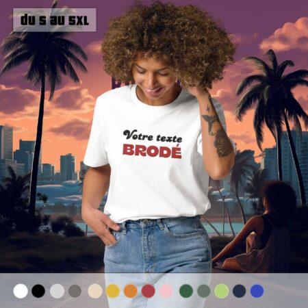 t shirt personnalise brode broderie large texte