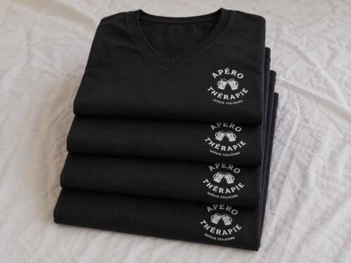t shirts personnalisés noir logo