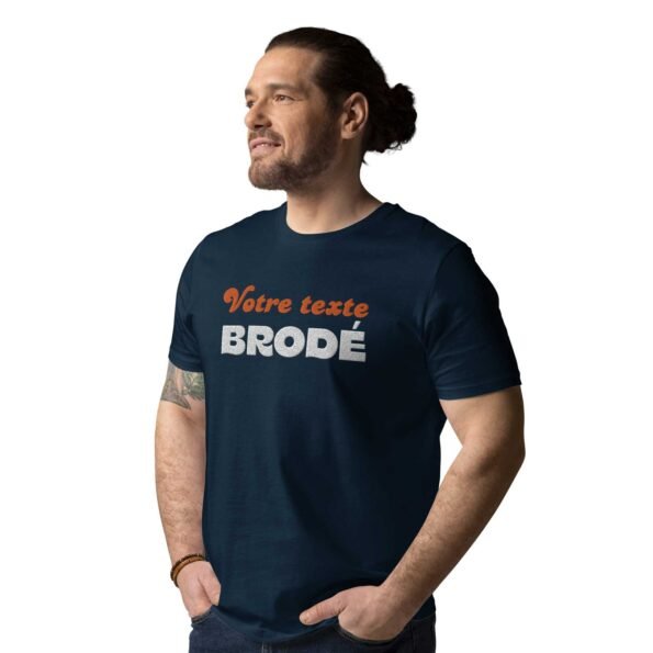 tee shirt brode personnalise bleu marine