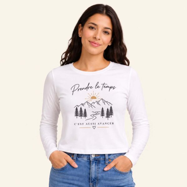 T-shirt Manches Longues Femme Personnalisable en Coton Bio