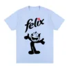 kf S47727e0ad019433f8eec2baa7a7df3435 T shirt en coton vintage pour hommes et femmes chat Felix animaux de compagnie dessins anim