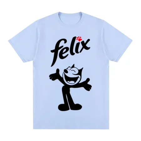kf S2148aed7f0b748338f960a1552bde9c3B T shirt en coton vintage pour hommes et femmes chat Felix animaux de compagnie dessins anim