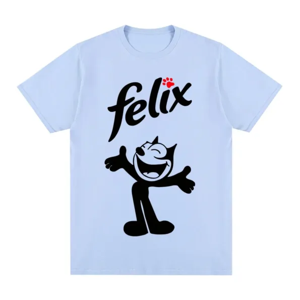 kf S2148aed7f0b748338f960a1552bde9c3B T shirt en coton vintage pour hommes et femmes chat Felix animaux de compagnie dessins anim