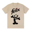 kf S47727e0ad019433f8eec2baa7a7df3435 T shirt en coton vintage pour hommes et femmes chat Felix animaux de compagnie dessins anim