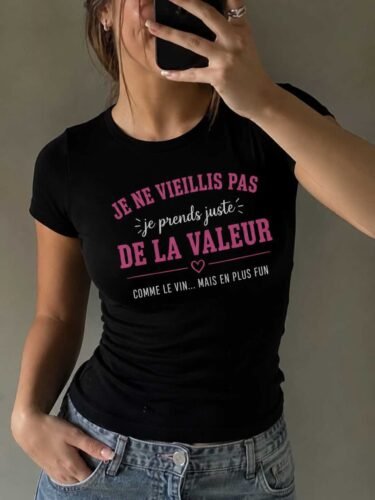 t shirt personnalisé femme noir