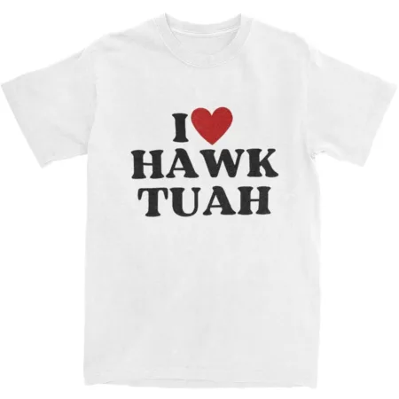 kf S3084de9a0a66465a843b44c0668f9662v T shirt manches courtes homme estival et d contract 100 coton avec I Love Hawk Tuah