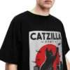 kf Sa580890454a745ed9dcc53e06cd853c4t Catzilla T Shirt Manches Courtes et Col Rond en Coton V tement Vintage Hipster Animal Noir