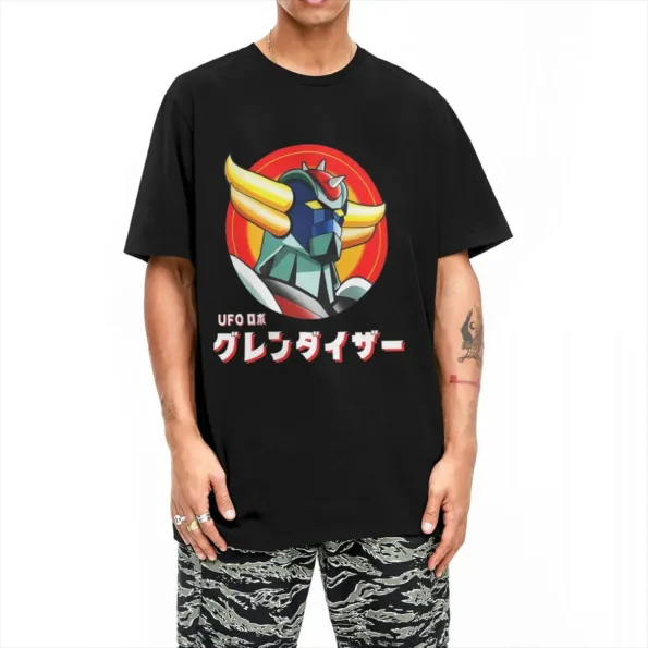 kf S922ebfa027594b41859dfcb6559ac3a2u T shirt japonais Goldrake Anime pour hommes conomie en coton dr les conomie Harajuku col rond