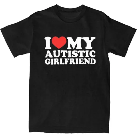 kf Sb123982da9ec4aa1a75867e0542a436aw T shirt vintage en coton estival et surdimensionn I Love My m com tistic Girlfriend I