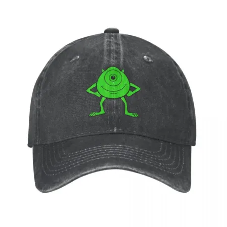 kf Sf7ddbde95a244315ad61dfde3cb99363M Vintage Monsters Inc Mike Wazowski Imagops Baseball Cap Hommes Femmes DistMurcia Denim Washed Snapback Cap Outdoor