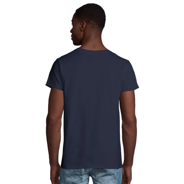 T-shirt bleu marine homme bio ajusté personnalisable