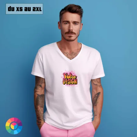 t shirt col v homme personnalisé