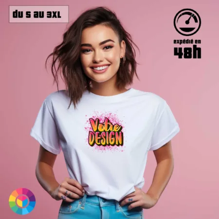 t shirt personnalisé femme pas cher livraison rapide