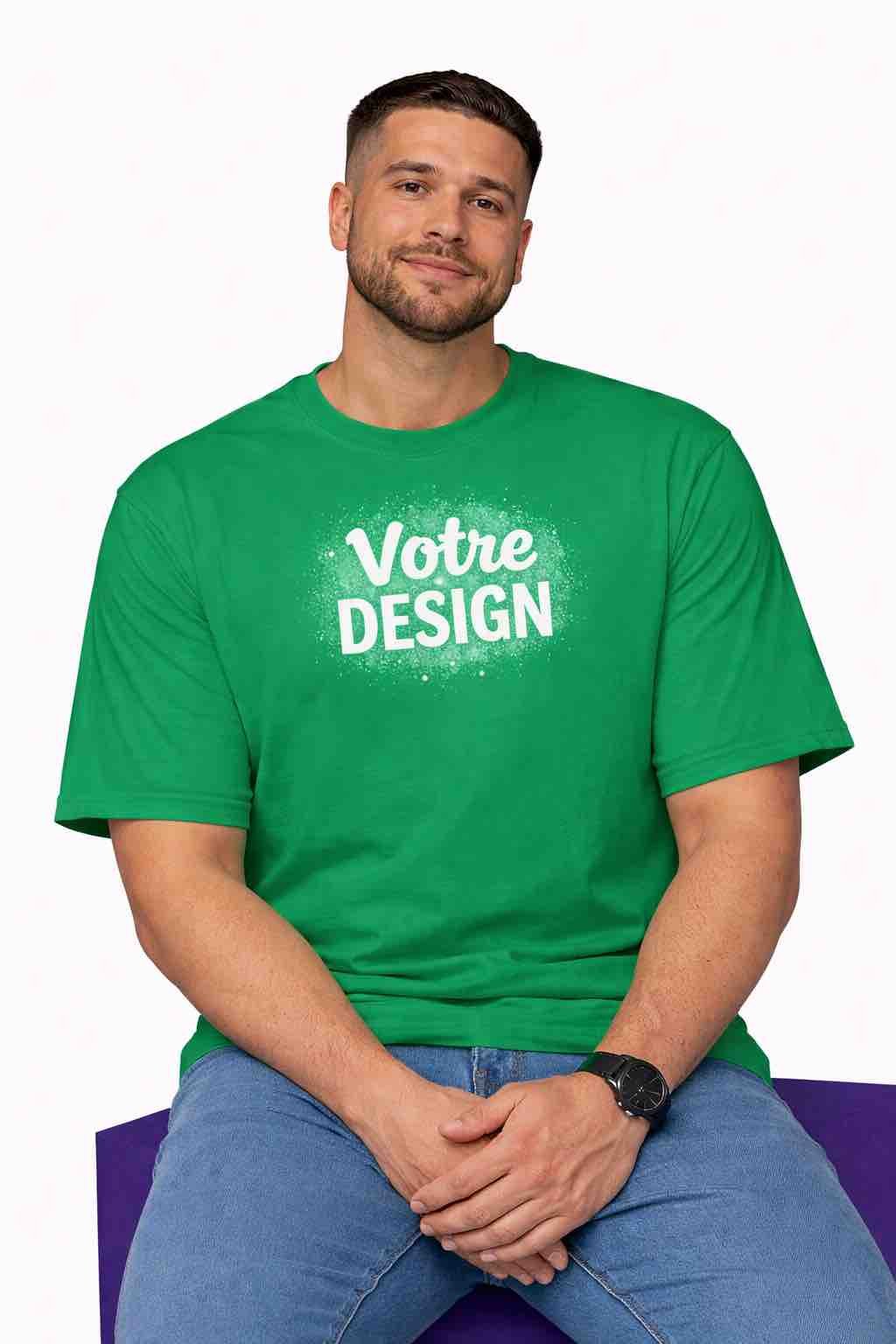 T-shirt personnalisé grande taille vert T-shirt personnalisé grande taille vert