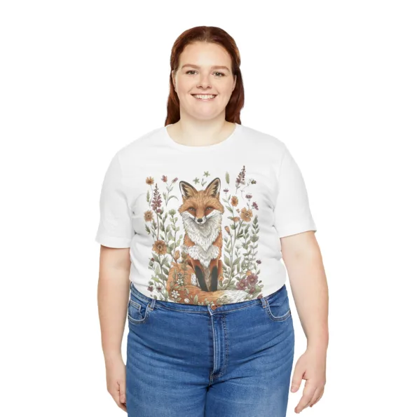 T-shirt renard fleuri style cottagecore
