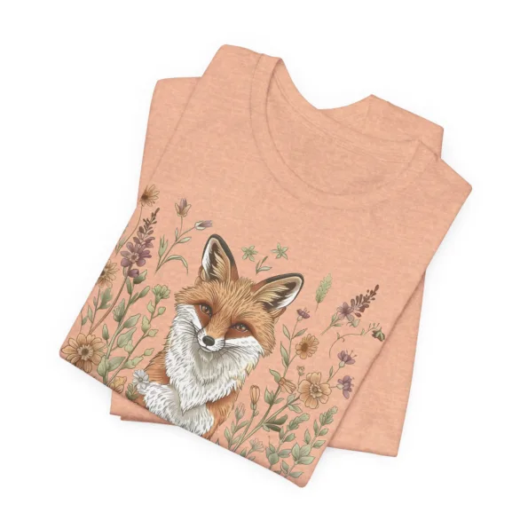 T-shirt renard fleuri style cottagecore