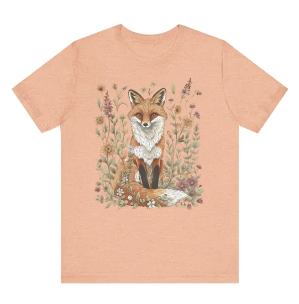 T-shirt renard fleuri style cottagecore