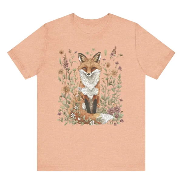 T-shirt renard fleuri style cottagecore