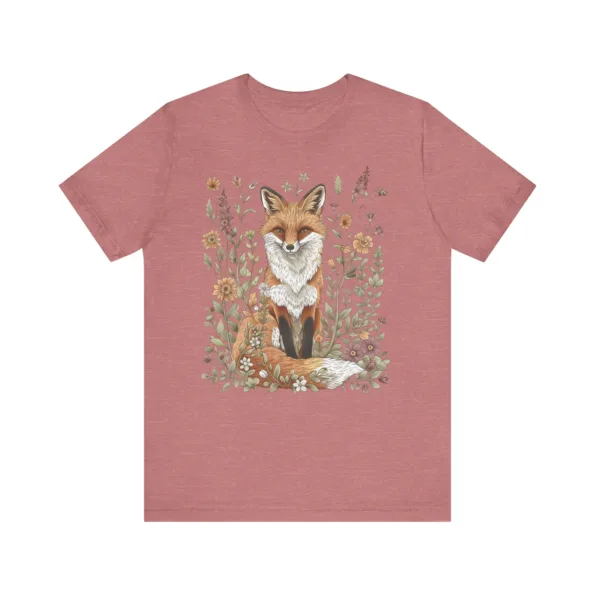 T-shirt renard fleuri style cottagecore