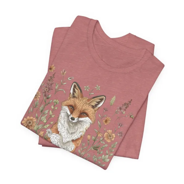 T-shirt renard fleuri style cottagecore
