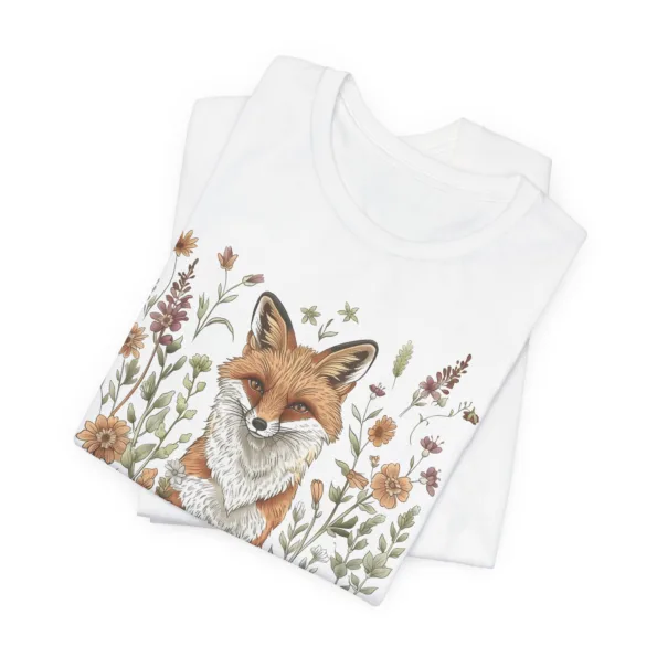 T-shirt renard fleuri style cottagecore