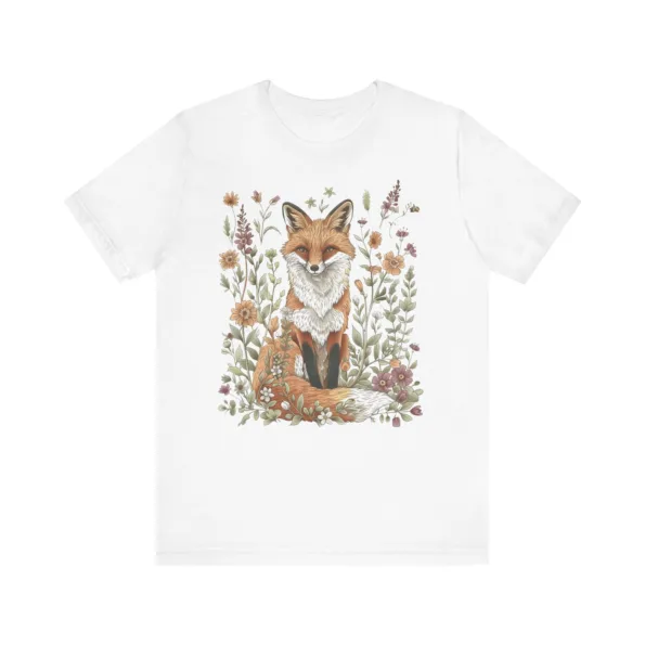 T-shirt renard fleuri style cottagecore