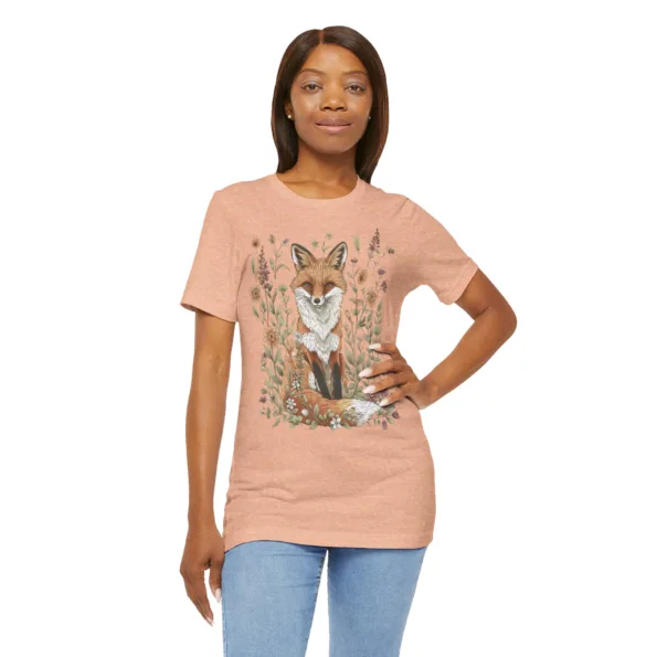 T-shirt renard fleuri style cottagecore
