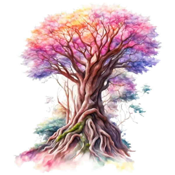 transfert thermocollant arbre aquarelle