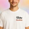 T-shirt personnalisé brodé Coton épais Blanc 1 T-shirt personnalisé brodé