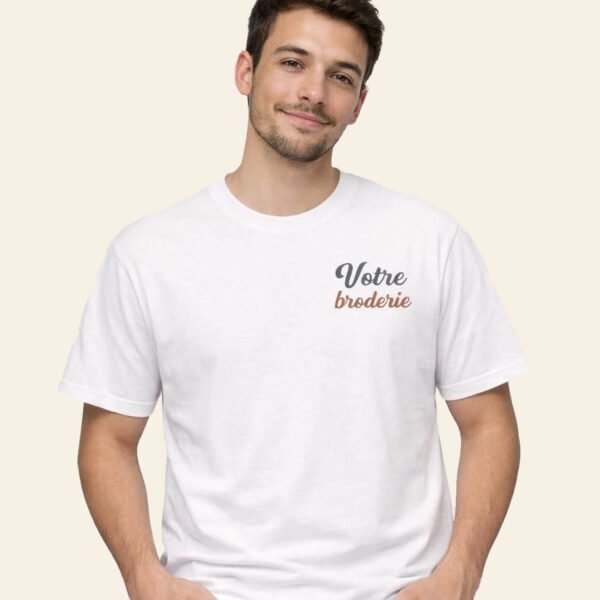T-shirt-personnalisé-brodé-Coton-épais-