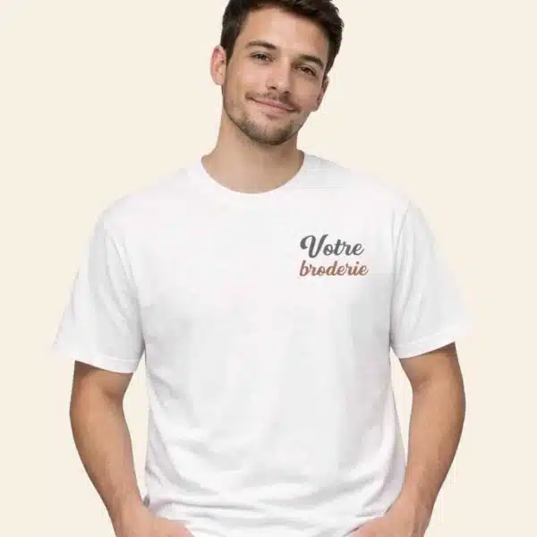 T-shirt-personnalisé-brodé-Coton-épais-
