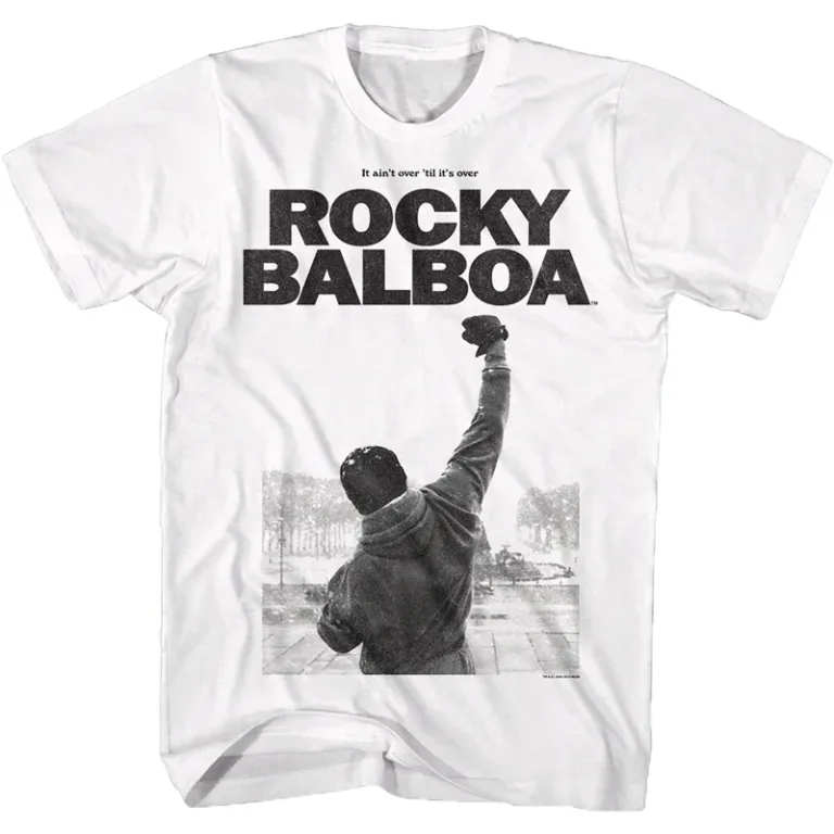 T-shirt Rocky Balboa Blanc – Film culte boxe vintage – Unisexe