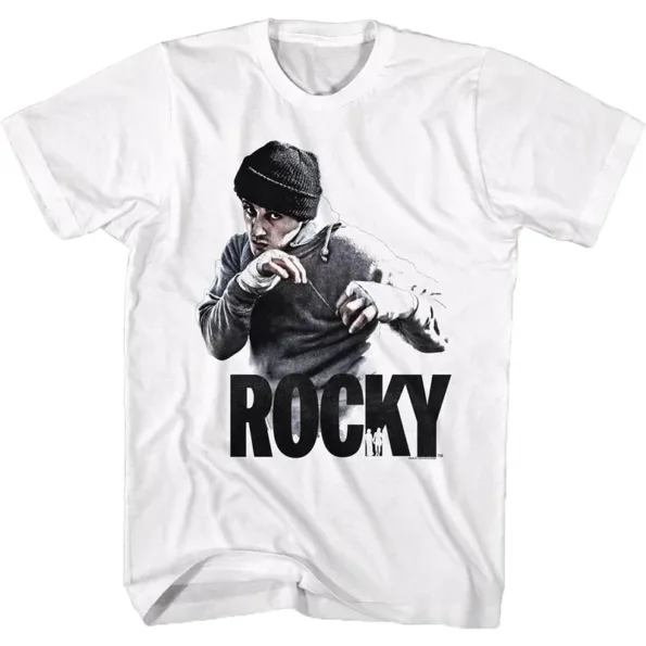 T-shirt Rocky Balboa Blanc – Film culte boxe vintage – Unisexe