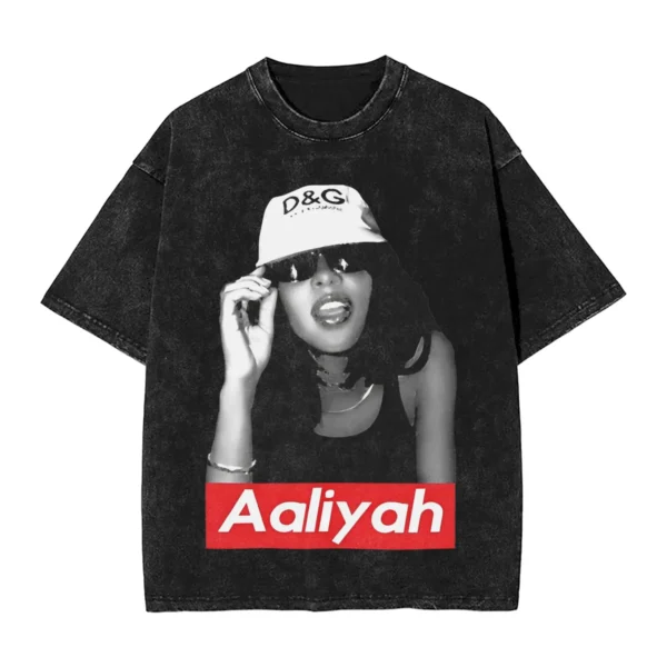 T-shirt Aaliyah délavé oversize