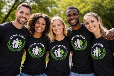 t-shirt personnalisé pas cher noir association