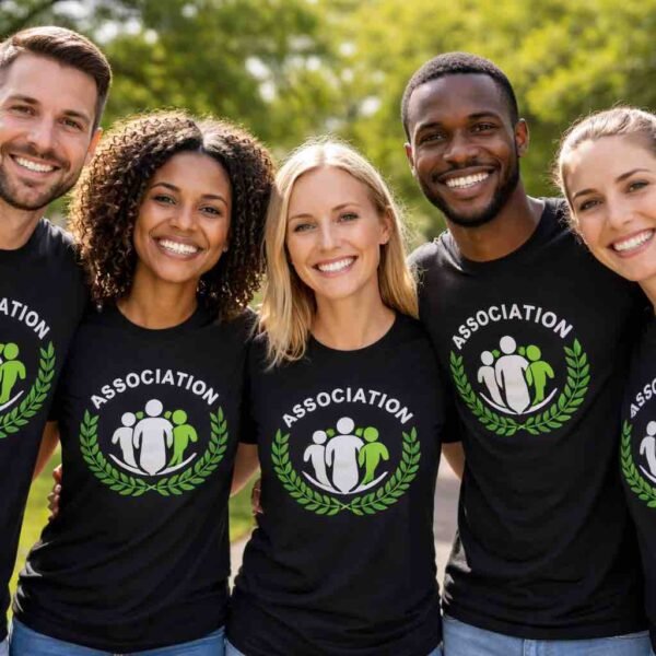 t-shirt personnalisé pas cher noir association