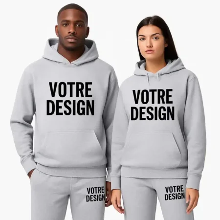 Ensemble jogging personnalisé unisexe gris