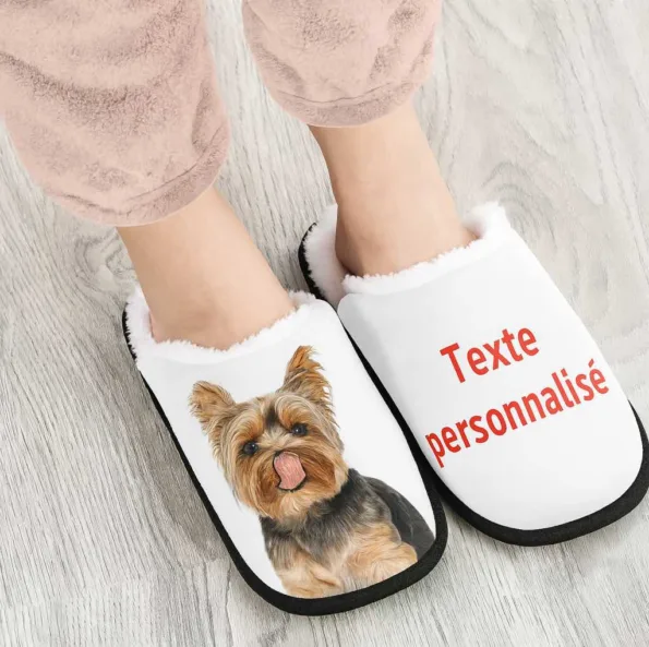 Pantoufles personnalisées fourrure