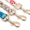 Ensemble collier et laisse pour chien personnalisé à fleurs