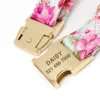 Ensemble collier et laisse pour chien personnalisé à fleurs