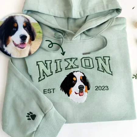 Sweat personnalisé brodé chien coton épais 300g