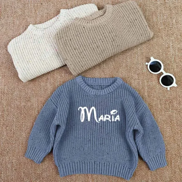 Pull brodé personnalisé bébé et tout-petit