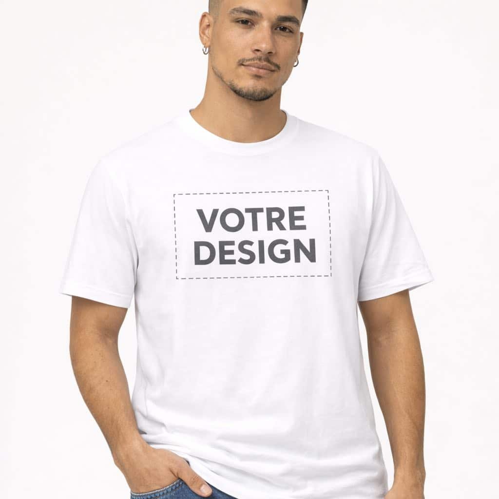 T-shirt personnalisé livraison rapide unisexe blanc T-shirt personnalisé livraison rapide unisexe blanc