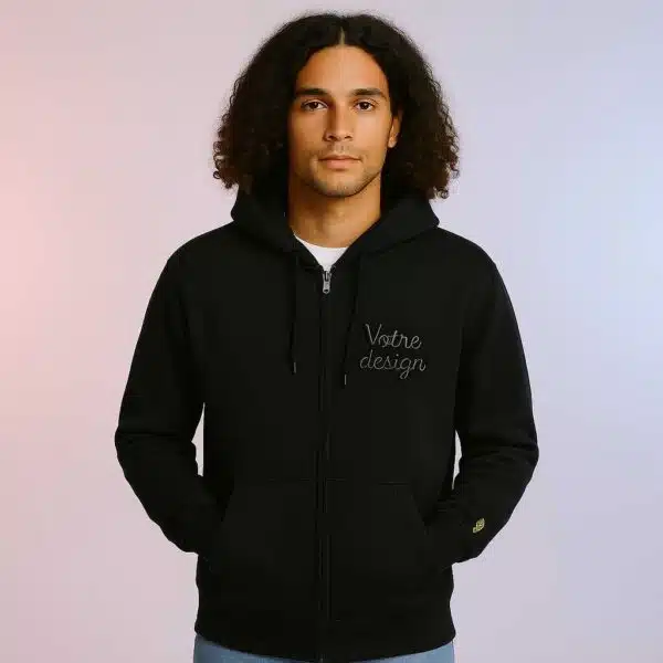 sweat zippé personnalisé brodé