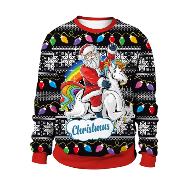 kf-S35b4342d4947440a8e58f38c1da376ecO Sweat Père Noël Licorne original