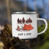 Tasse en émail avec nom personnalisé pour camping-car | Idée cadeau