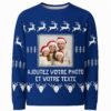 sweat noël personnalisé bleu unisexe